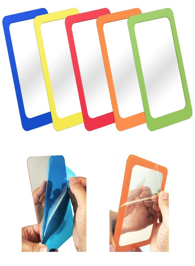 مرايا صغيرة للأطفال من yisncka، مرايا غير قابلة للكسر ومقاومة للكسر، مقاس 6 × 4 بوصات، زوايا دائرية، مرايا مربعة غير قابلة للكسر، مناسبة للمدرسة والفصول الدراسية والحمام والأعمال اليدوية (ألوان زاهية) - Image 1